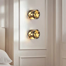 Axyaa LED Wall Lamp Modern Wabi Sabi Cylinder Bulgari Stone Mirror Light
