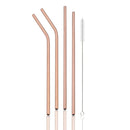 Axyaa Rose Steel Straw Set - Reusable Straws for Drinks & Cocktails
