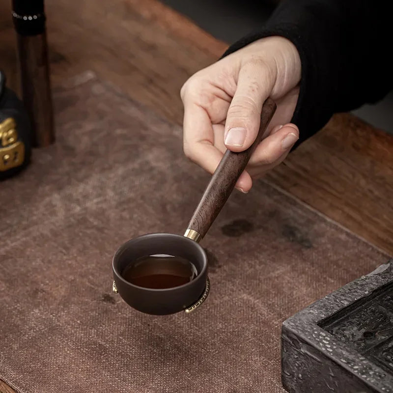 Axyaa Wooden Kung Fu Tea Set Tool Tea Tong Spoon Needle 5pcs Great for Tearoom