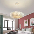 Axyaa Nordic Feather Chandelier Pendant Lamp for Bedroom Kitchen Dining Room