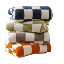 Axyaa Nordic Velvet Checkerboard Throw Blanket 150x200cm