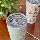 Axyaa Kawaii Puppy 550ml Stainless Steel Thermal Tumbler with Straw, Cute Tea Coffee Mug