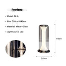 Axyaa Modern Glass LED Floor Lamp Living Room Bedroom Lighting Fixtures