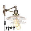 Axyaa 2-Head Industrial Vintage Wall Lamp Clear Glass Stair Light Fixtures