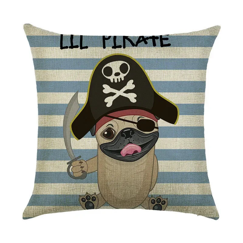 Cute Dog Watercolor Linen Cushion Cover 45*45cm - Axyaa