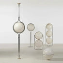 Axyaa Chrome Metal LED Floor Lamp with White Acrylic Ball Lights