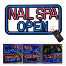 Axyaa LED Nail Salon Sign - Blue Red Flashing Neon for Beauty Spa