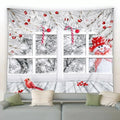 Axyaa Christmas Tapestry: Festive Snowman & Tree Print for Home Decor