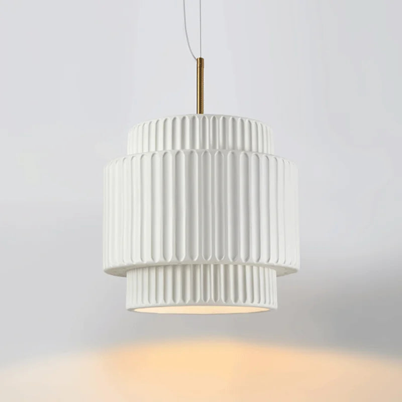 Axyaa Cream White Resin Chandeliers: Elegant LED Pendant Lighting for Dining Room and Bedroom