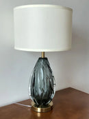 Axyaa Glass Table Lamp White Gold Color Fabric Lampshade Study Living Bedroom Desk Light