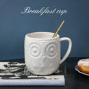 Axya™ Ceramic Owl Mug, Couples Cup, Creative Fashion