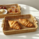Axyaa Living Room Tray Fruit Basket Bread Plate Snack Basket Woven Wedding Plate
