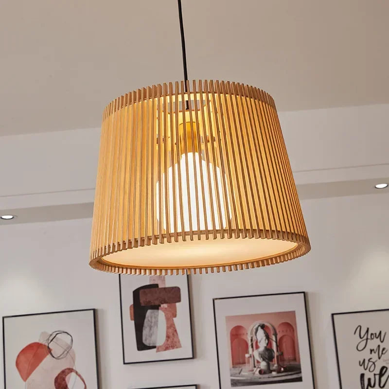 Axyaa Bamboo Chandelier: Nordic Style Ceiling Light for Home Decor