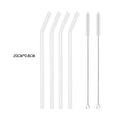 Axyaa Glass Straw Set: Reusable Straws for Smoothies & Cocktails