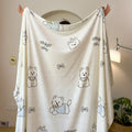 Axyaa Milk Fleece Printed Blanket - Double-Sided Multi-Functional Office Shawl