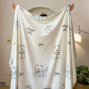 Axyaa Milk Fleece Printed Blanket - Double-Sided Multi-Functional Office Shawl