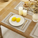 Axyaa Geometric Fabric Placemats Set for Christmas Table Decor