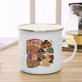 Axyaa Mushroom Enamel Coffee Mug with Handle - Creative Tea Water Cup Ideal for Travel
