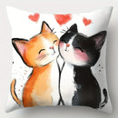 Axyaa Kitten Family Sofa Pillow Covers Set, 17.7"x17.7", Home Decor Solution