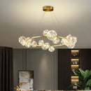 Axyaa Nordic Gold Glass Globe Chandelier with Remote Control