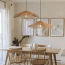 Axyaa Rattan Chandelier: Japanese Style Hanging Lamp for Dining, Hotel, Loft