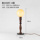 Axyaa Retro Walnut Desk Lamp with Pleated Shade