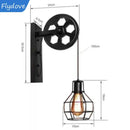 Axyaa Retro LED Wall Lamp with Adjustable Iron Pulley for Home Decor