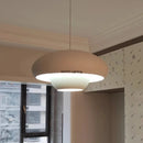 Axyaa Minimalist Circular Pendant Light - Modern Cream Home Decor For Bedroom & Living Room