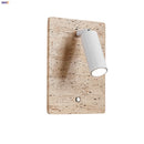 Axyaa Yellow Travertine White Iron Up Down Rotate LED Wall Light