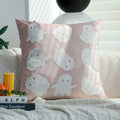 Axyaa Halloween Cartoon Embroidery Cushion Cover for Home Sofa Decor, 45x45 Square Pillowcase