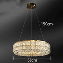 Axyaa Crystal Circle Pendant Light: Minimalist Modern Luxury for Elegant Bedrooms