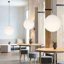 Axyaa Milk White Ball Pendant Lamp - Modern Minimalist Frosted Round Pendant Light