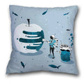 Axyaa Spaceman Astronaut Ocean Blue Pillow Cover for Home D��cor