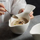 Axyaa White Bird Ceramic Salad Soup Dessert Bowl Restaurant Specialty Tableware