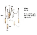 Axyaa Industrial Marble Iron Chain LED Chandelier for Home Décor
