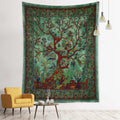 Axyaa Birds Tree of Life Tapestry Wall Hanging - Bohemian Witchcraft Hippie Home Decor
