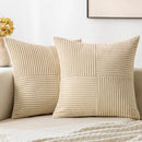Axyaa Corduroy Boho Patchwork Pillow Cover