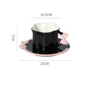 Axyaa Ceramic Bow Coffee Cup and Saucer Set, Pink Flower Tea Cup, Elegant Design