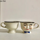 Axya Ceramic Human Face Coffee Cup Set of 2