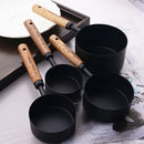Axyaa Wooden Handle Stainless Steel Measuring Spoon Cup Set