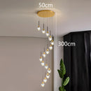 Axyaa Crystal Chandelier Stair Pendant Lamp Living Room Interior Lighting