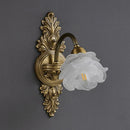 Axyaa Medieval Style Copper Wall Lamp, LED Flower Lighting for Bedroom and Living Room