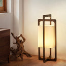 Axyaa Japanese Wooden Floor Lamp with LED Light and Fabric Lampshade