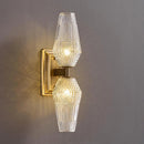 Axyaa Modern Brass Glass Wall Sconce G9 Bulb Gold Copper