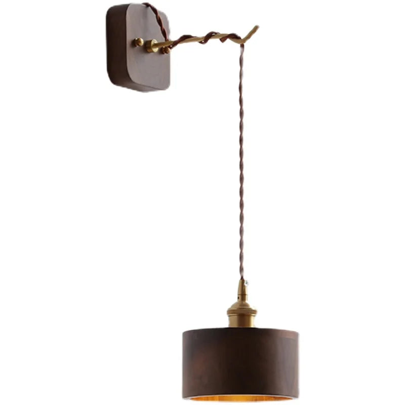 Axyaa Walnut Wooden LED Wall Lights Fixture Modern Indoor Lighting Nordic Wandlamp