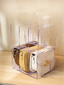 Axyaa Handbag Divider Shelf: Wardrobe Storage Rack for Bags - Cabinet Organizer Display Case