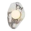 Axyaa White Glass LED Wall Sconce, Bulgari Luxury Stone Modern Vanity Light