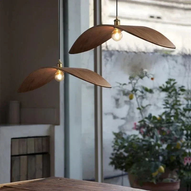 Axyaa Walnut Wood Pendant Lamp for Kitchen Restaurant Home Decor Lighting