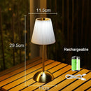Axyaa Pleated Table Lamp: Rechargeable Cordless Nightstand Desk Lamp for Home Office