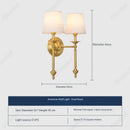 Axyaa Copper LED Wall Lamp with Fabric Lampshade for Bedroom and Living Room